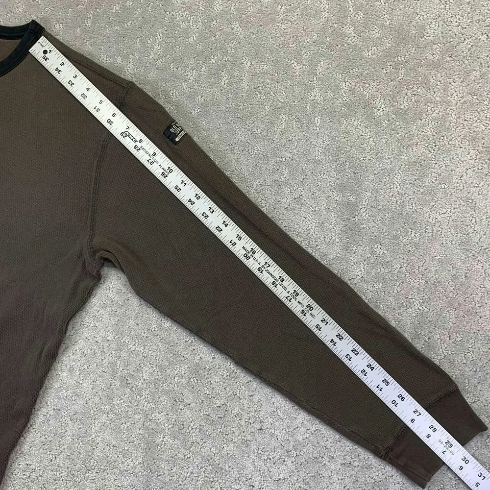 Old Navy Mens Long‎ Sleeve Thermal Shirt Brown Crew Neck Size Large Surplus